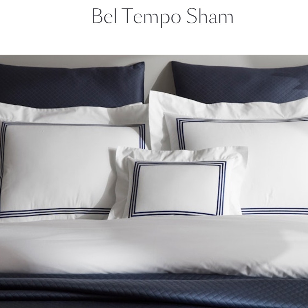 Matouk Bel Tempo Charcoal
Striped Border Sham white Brand New
One sham only